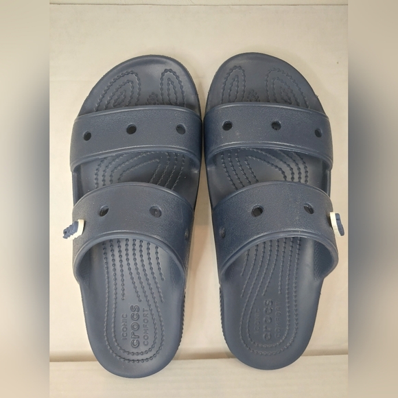Crocs Unisex Classic Navy Blue Size 7M/9W Two-Strap Slide Sandals - Picture 12 of 16